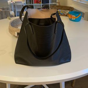 Cuyana structured leather tote
